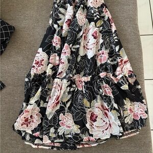 Floral Black Skirt